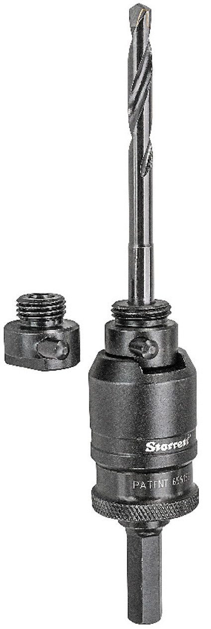 Borradapter med borrkrona och extra fäste, märkning "Starrett".
