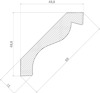 Illustration av en profilerad list med mått: 48,8x48,8 och 69 bred, 15 tjock.