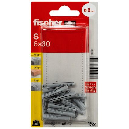 NYLONPLUGG FISCHER S 6 K 15P