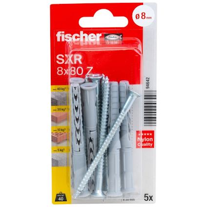 FASADPLUGG SXR 8X80 Z EFZ TX30, FÖRSÄNKT HUVUD