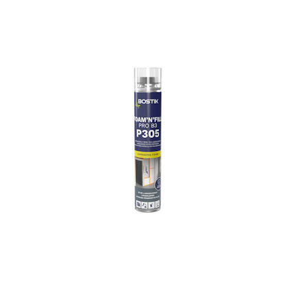 Förpackning av Bostik FOAM'N'FILL P305 expanderande fogskum.