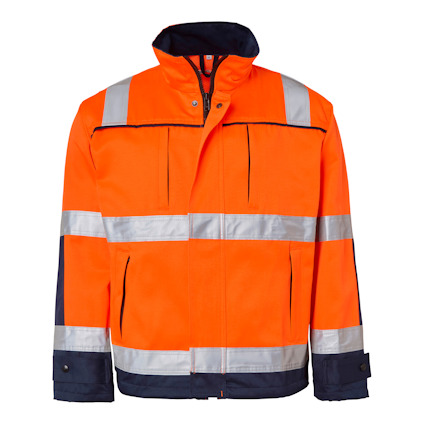 JACKA 3816 HI-VIS TOP SWEDE VARSELORANGE/MARINBLÅ XL