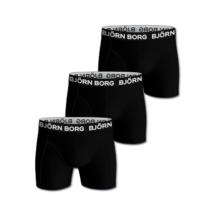 KALSONG BOXER SOLID 3-P BJÖRN BORG SVART M