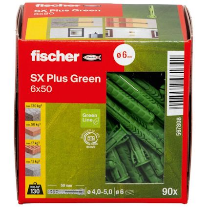 NYLONPLUGG SX PLUS 6X50 GREEN