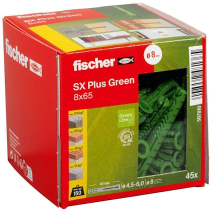 NYLONPLUGG SX PLUS GREEN 8X65