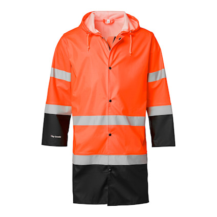 REGNROCK 181 HI-VIS TOP SWEDE VARSELORANGE/SVART  M
