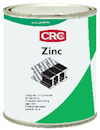 En burk med etikett "CRC Zinc" och illustration av metallbalkar, omgiven av grön och vit grafik.