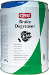 Hink med etikett "CRC Brake Degreaser", innehållande bromsrengöringsmedel, 20 liters volym.