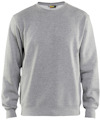 Gråmelerad sweatshirt med rund hals och långa ärmar, enkel design utan synliga logotyper eller detaljer.