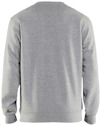 Grå sweatshirt sedd bakifrån, med långa ärmar och rund hals.