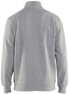 Grå sweatshirt med lång ärm, sedd bakifrån.