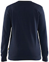 Mörkblå sweatshirt sedd bakifrån med rund hals och långa ärmar.