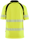 Gul t-shirt med reflexband och svarta detaljer runt ärmar och axlar.