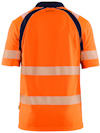 Orange och svart kortärmad tröja med reflekterande ränder. Texten "BLÅKLÄDER" syns på ryggen.