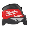 Rött och svart måttband med vit text "Milwaukee" och "5m/16FT" på sidan.