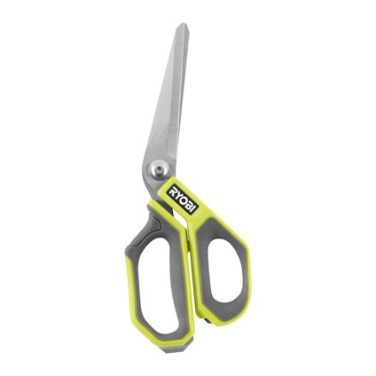 Sax med grå och grön design samt texten "RYOBI" på handtaget.
