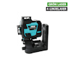 Grön laserverktyg med texten "BIHUI Professional Laser Tool". Etikett: "GRÖN LASER 4-LINJELASER".