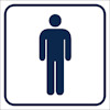 SKYLT PIKTOGRAM HERR WC 140X140 DE