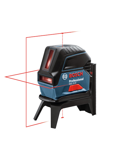Bosch Professional lasermätverktyg med vertikala och horisontella laserlinjer.