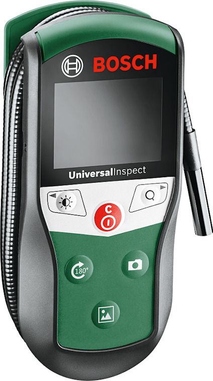 Mätinstrument med Bosch-logotypen, skärm och knappar; modell: UniversalInspect.
