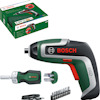 Bosch IXO skruvdragare med förpackning, laddare och bitsset.