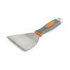 Kakelborttagare med grått handtag och orange detaljer, bred platt metallblad.