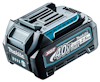 Svart och blått Makita 40V batteri, modell BL4025 2,5Ah, med märkningar och text på sidan.