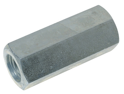 Hexagonal metallmutter med invändig gänga.