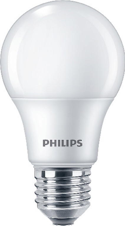 LED-lampa med metallisk sockel och texten "Philips" på glaset.