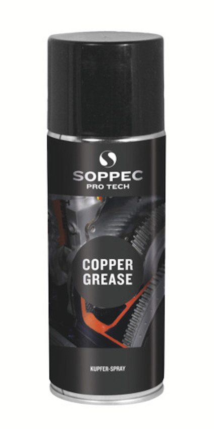 Sprejburk med texten "Soppec Pro Tech Copper Grease".