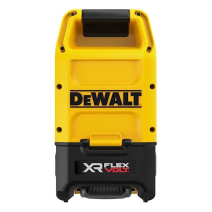 Gul och svart DeWalt-enhet med handtag och XR FLEXVOLT-logotypen längst ned.