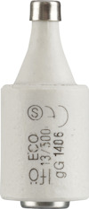 Vit cylindrisk säkring med text och symboler, inklusive "13A 500V".