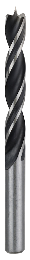 Spiralborr med svart och metallfärgad ytbehandling.