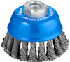 Blå koppslipborste med metalltrådar och en metallfäste, max 12 500 rpm, Bosch EL70802.