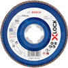Sliprondell Bosch X-LOCK, expert for metal, grit 80, 115 mm diameter, med diverse certifieringssymboler och textdetaljer.