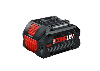 Batteri från Bosch med texten "8AH Pro Core 18V".
