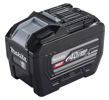 Svart Makita 40V batteri med modellnummer BL4080H på sidan.