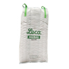 Stor vit säck märkt "Leca BIG BAG" med gröna handtag och text.