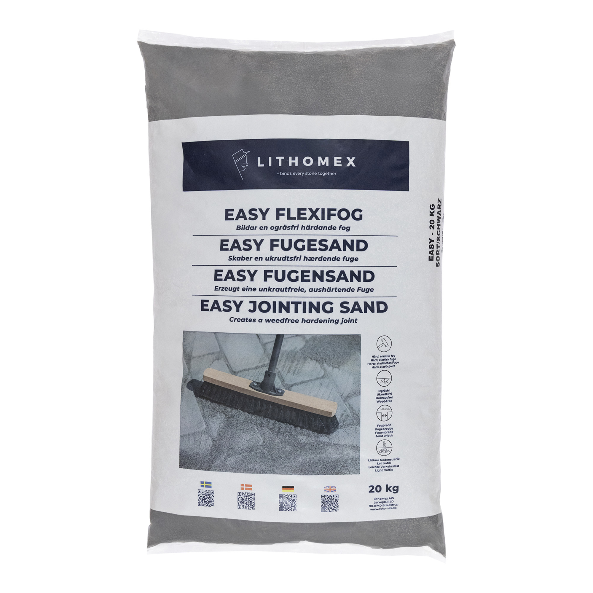 FOGSAND LITHOMEX EASY FLEXIFOGFÄRG GRAFIT 20KG/SÄCK - Benders