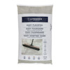 Påse med 20 kg LITHOMEX Easy Flexifog fogsand, med illustration av en kvast. Text på flera språk.