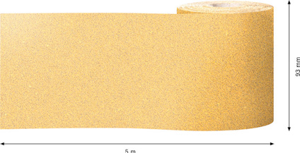 Rulle av sandpapper, 5 meter lång och 93 mm bred.