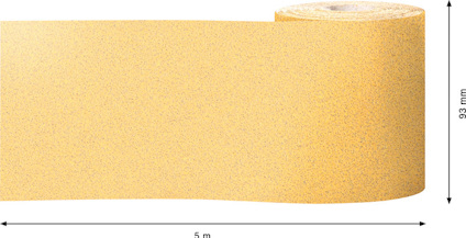 Rulle av gult sandpapper, 5 meter lång, 93 cm bred.