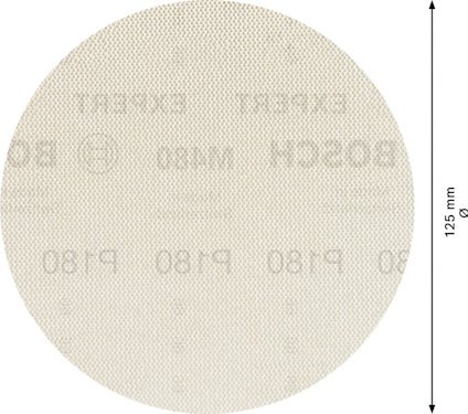 Sliivrondell från Bosch, diameter 125 mm, text synlig: "Bosch", "P180".