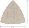 Triangulärt sandpapper, 93 mm x 93 mm, ljusbrun färg.