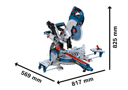 Kapsåg med dimensioner: höjd 825 mm, bredd 817 mm, djup 569 mm.