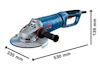 Vinkelslip med måtten 530 mm längd, 335 mm bladdiameter och 139 mm höjd. Märke: Bosch.