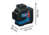 Bosch Professional grön lasernivå med måtten 89 mm x 144 mm x 139 mm.