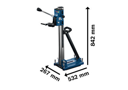 Borrstativ med måtten 267 mm x 532 mm x 842 mm.