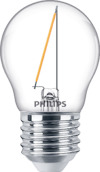 Glödlampa med glödstav och metallbas med texten "PHILIPS" på glaset.