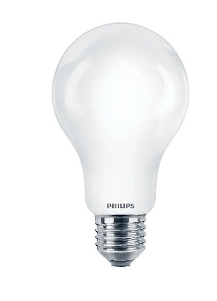 LED-glödlampa från Philips med E27-sockel och frostglas.